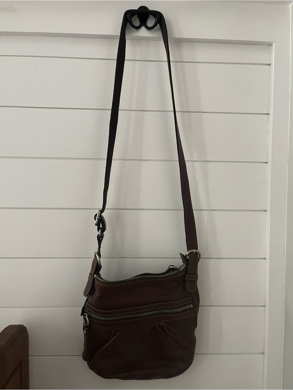 Fossil Dark Brown Leather Crossbody Bag